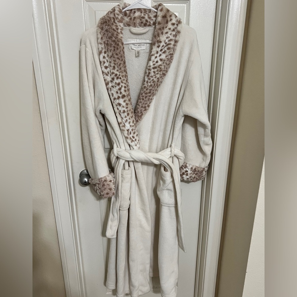 Carole Hochman Robe with Leopard Trim